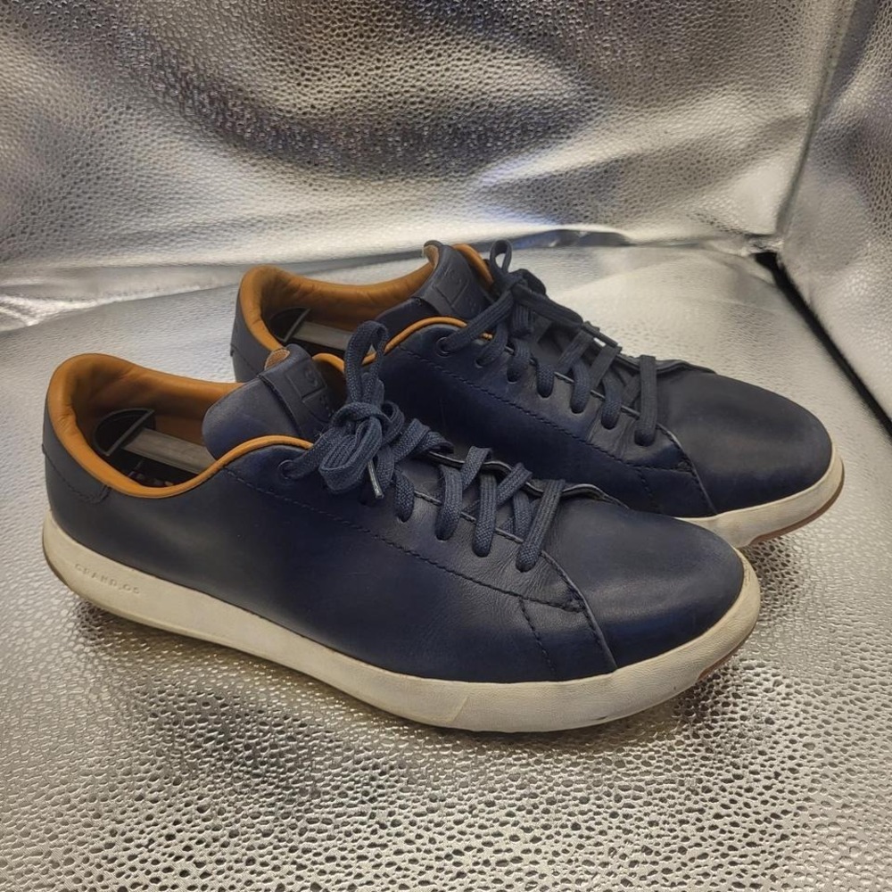 Cole Haan Grandpro, Geniune Leather, Navy Blue, Tennis Sneakers, Mens, Size 9M'